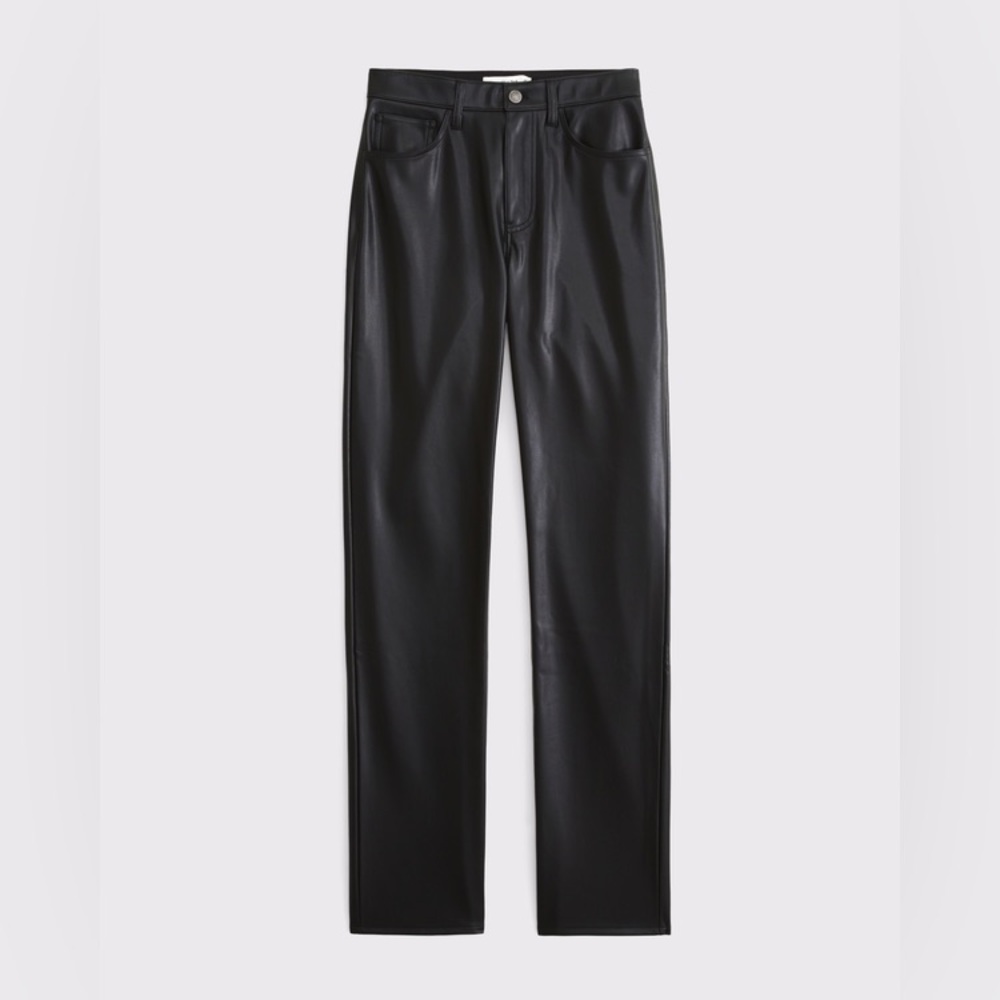 Abercrombie & Fitch 90’s straight ultra high rise Vegan Leather Pants 29|8